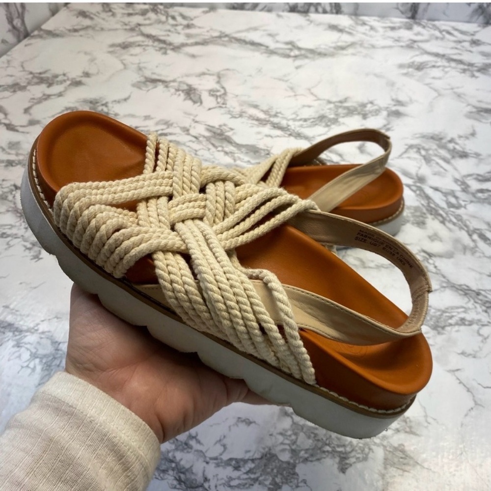 Urban Outfitters Cream and Orange Rope Sandals